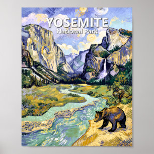 Yosemite El Capitan Bear Tunnel View Van Gogh Kons Poster