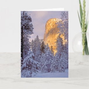 Yosemite - El Capitan som tändas av solljus Helgkort