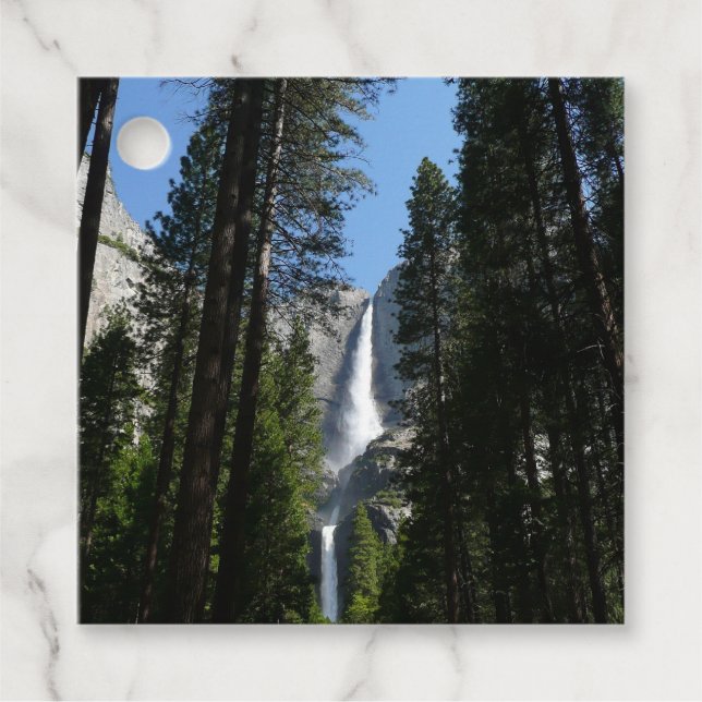 Yosemite Falls and Skogen Ligcape Photography Gåvor Etiketter (Framsida)