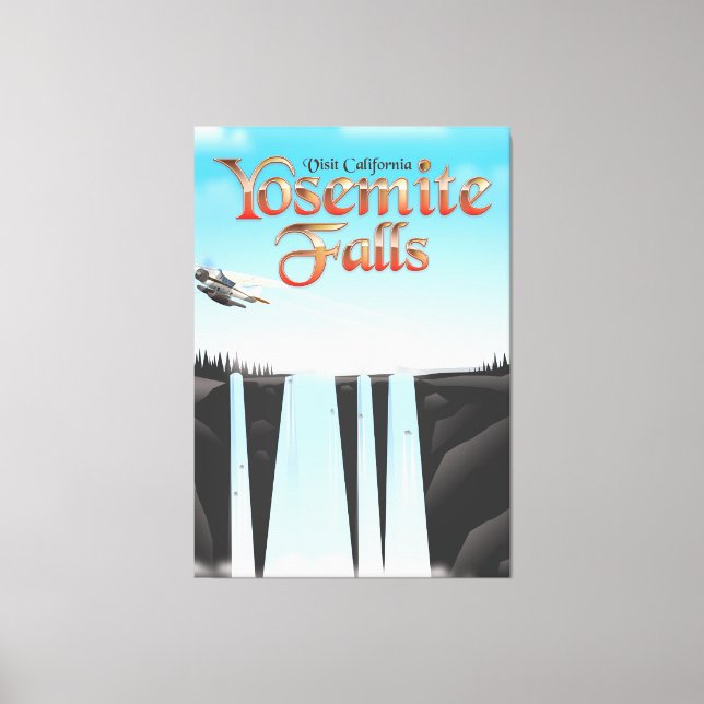 Yosemite Falls California-reseaffisch Canvastryck (Framsida)