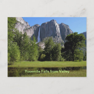 Yosemite Falls från dalen i Kalifornien Vykort