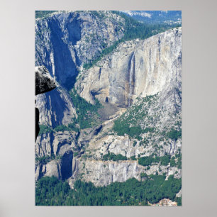 Yosemite Falls från Glacier Point, CA Poster