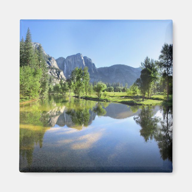 Yosemite Falls från Merced River - Yosemite Valley Magnet (Framsidan)
