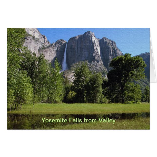 Yosemite Falls från Valley i California Card OBS Kort (Framsidan Horizontal)