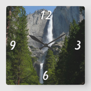 Yosemite Falls II från Yosemite National Park Fyrkantig Klocka
