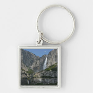 Yosemite Falls III från Yosemite National Park Fyrkantig Silverfärgad Nyckelring