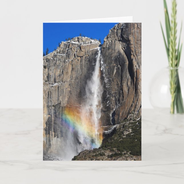 Yosemite Falls med regnbågen Kort (Framsida)