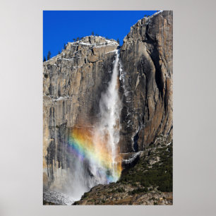 Yosemite Falls med regnbågen Poster