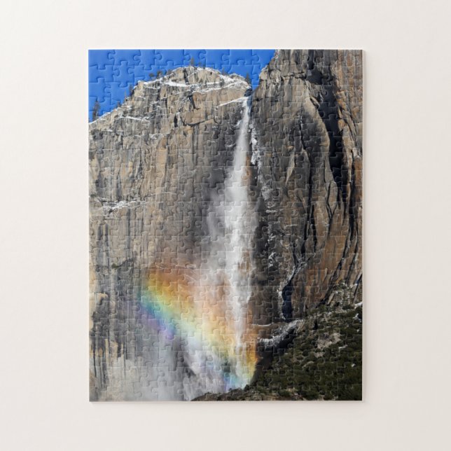 Yosemite Falls med regnbågen Pussel (Vertikal)