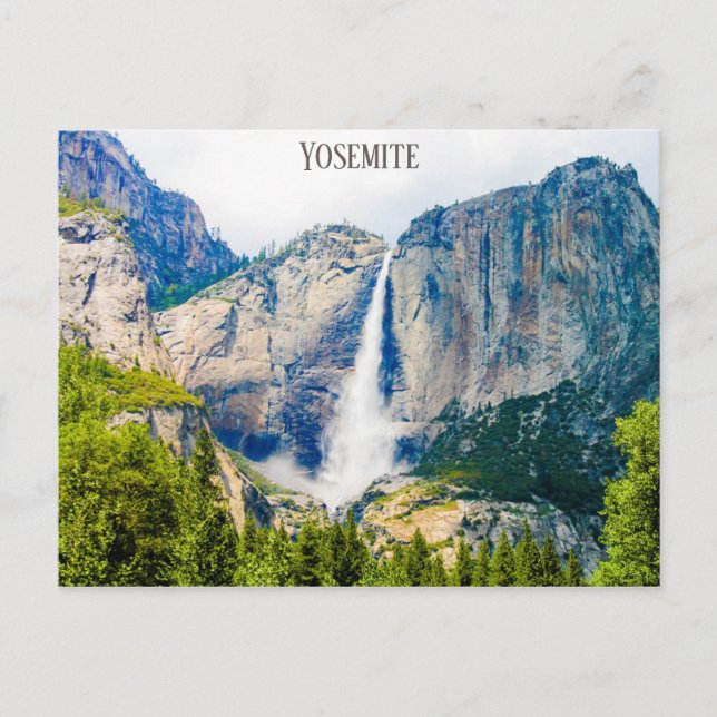 Yosemite Falls National Park Travel Photo Vykort (Framsida)