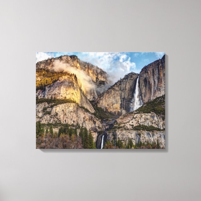 Yosemite Falls naturskön, Kalifornien Canvastryck (Framsida)
