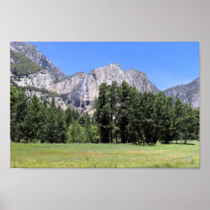 Yosemite Falls och Yosemite Valley Meadows Poster