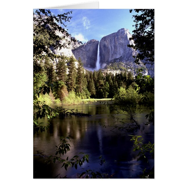 Yosemite Falls på Yosemite Nationalparkskort Hälsningskort (Framsidan)