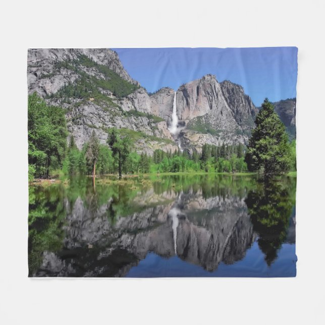 Yosemite Falls reflexion Fleecefilt (Framsidan (Horisontell))
