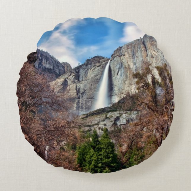 Yosemite Falls Rund Kudde (Framsidan)