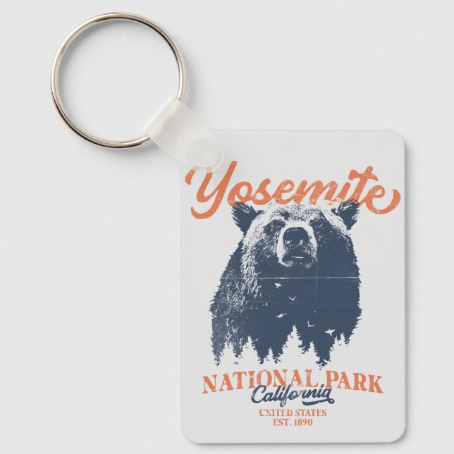 Yosemite Grizzly Bear California National Park Nyckelring (Framsida)