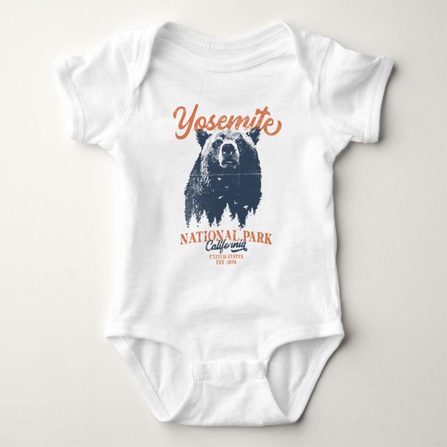 Yosemite Grizzly Bear California National Park T Shirt (Framsida)