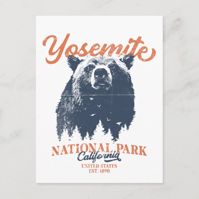 Yosemite Grizzly Bear California National Park Vykort (Framsida)