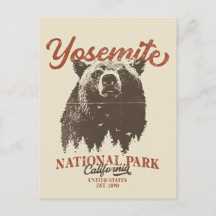 Yosemite Grizzly Bear California National Park Vykort