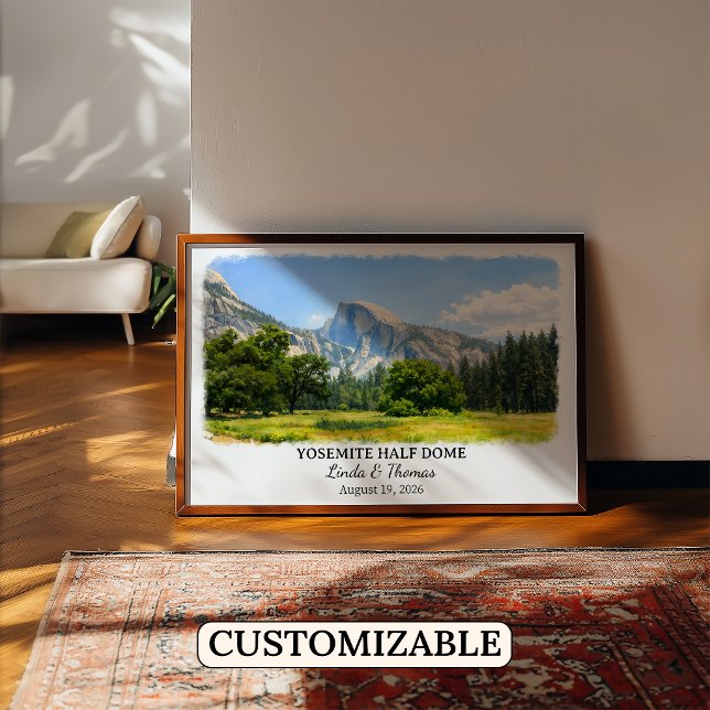 Yosemite Half Dome Kalifornien Affisch, Akvarell, Poster (Skapare uppladdad)