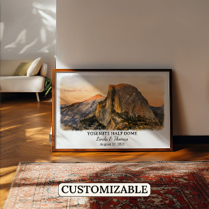 Yosemite Half Dome Kalifornien Affisch, Akvarell, Poster