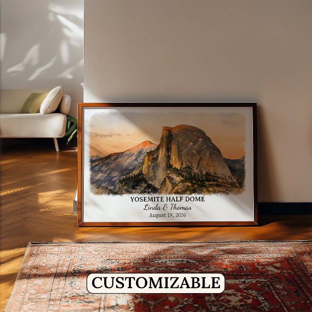 Yosemite Half Dome Kalifornien Affisch, Akvarell, Poster (Skapare uppladdad)