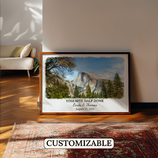 Yosemite Half Dome Kalifornien Affisch, Akvarell, Poster (Skapare uppladdad)