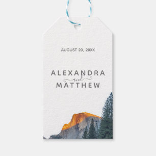 Yosemite Half Dome Solnedgång Bröllop Present Förp Presentetikett