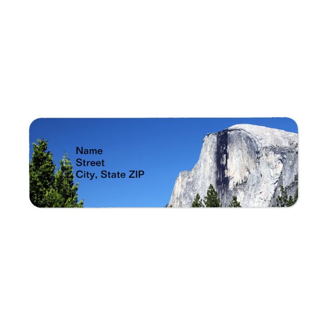 Yosemite halv Dome Returadress Etikett (Framsidan)