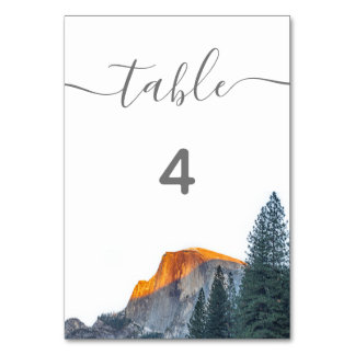 Yosemite, halv Dome Sunset Bröllop Bordsnummer