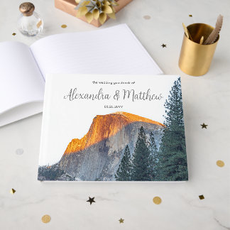 Yosemite Halva Dome Sunset Bröllop Guest Bok
