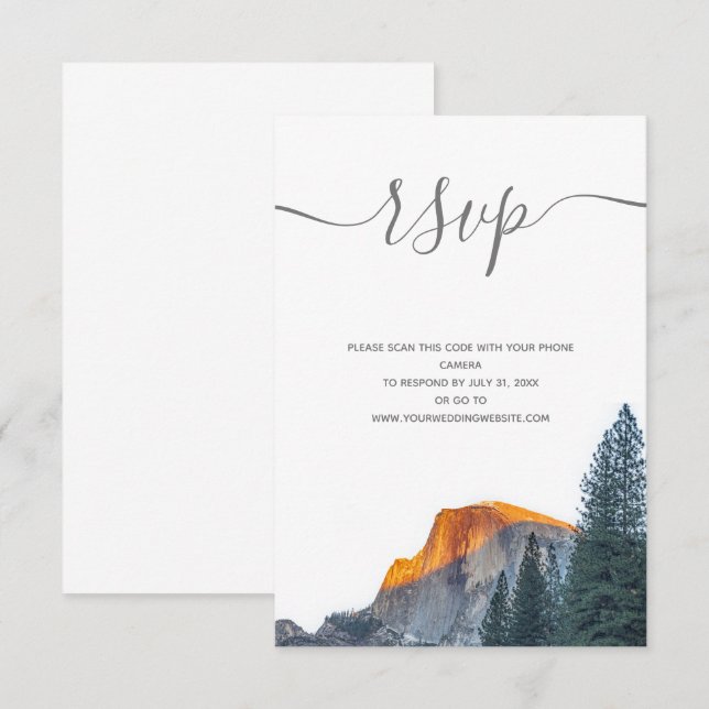 Yosemite Halvdomunssolnedgång Bröllop OSA Tilläggskort (Fram/baksida)