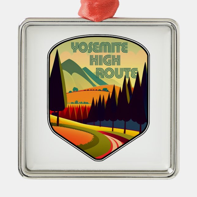 Yosemite High Route-färger Julgransprydnad Metall (Framsidan)