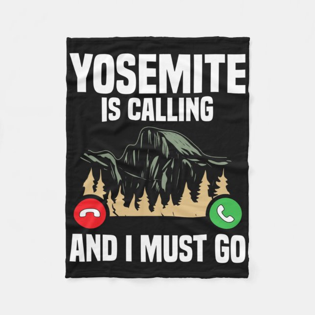 Yosemite Is Calling I Must Go Vacation National Pa Fleecefilt (Framsidan)