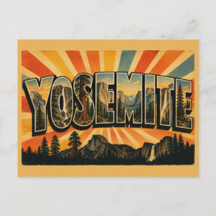 Yosemite Kalifornien Granit Vattenfall Sequoia Kon Vykort