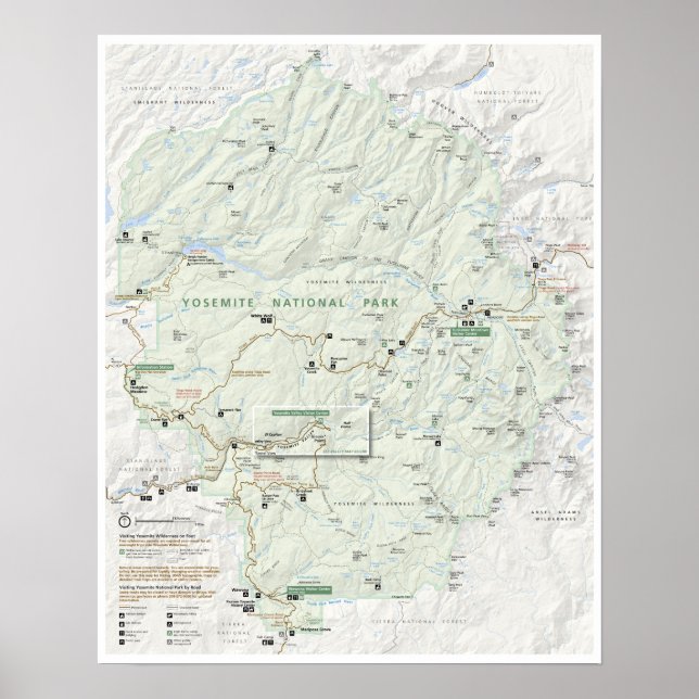 Yosemite karta poster (Framsidan)