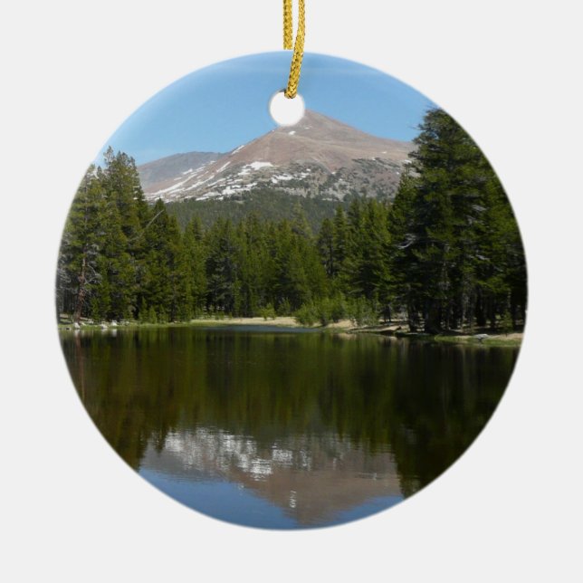 Yosemite Lake Reflektion Julgransprydnad Keramik (Framsidan)