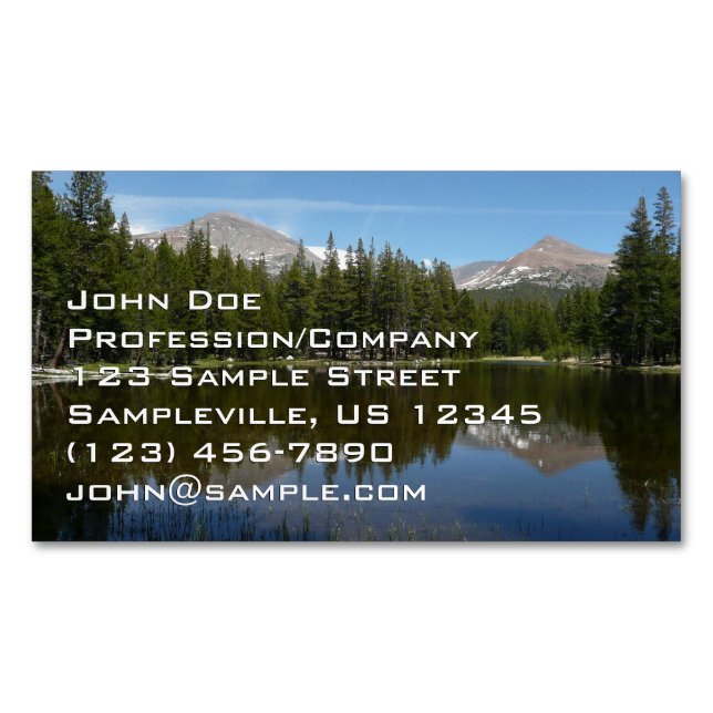 Yosemite Lake Reflektion Magnetiska Visitkort (Framsida)
