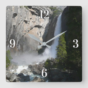 Yosemite Lower Falls från Yosemite National Park Fyrkantig Klocka