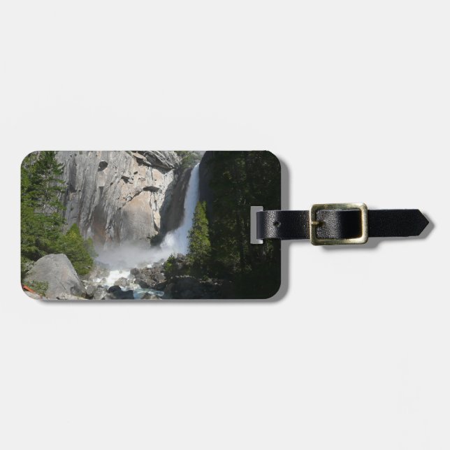 Yosemite Lower Falls vid Lower Yosemite Falls Trai Bagagebricka (Horisontell Framsida)