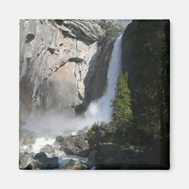 Yosemite Lower Falls vid Lower Yosemite Falls Trai Magnet (Framsidan)
