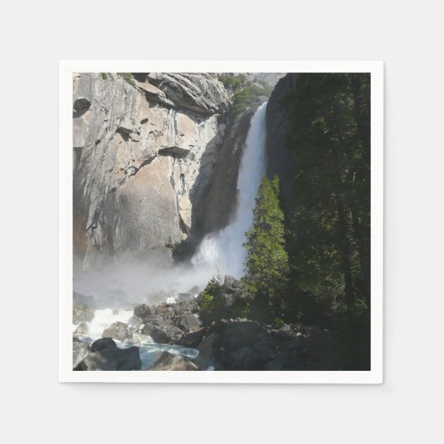 Yosemite Lower Falls vid Lower Yosemite Falls Trai Pappersservett (Framsidan)
