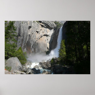 Yosemite Lower Falls vid Lower Yosemite Falls Trai Poster