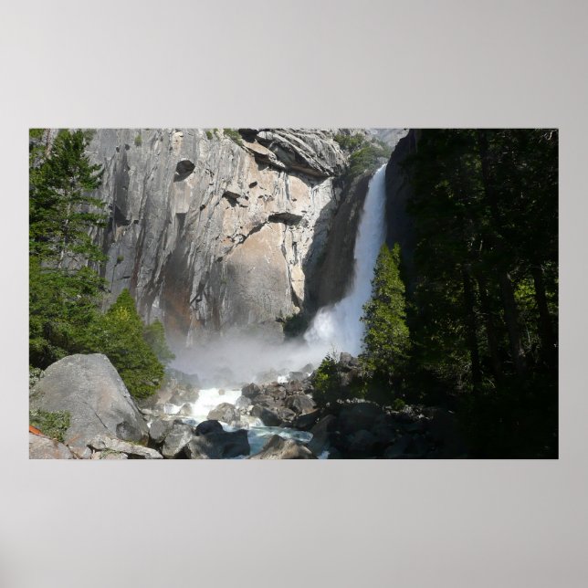 Yosemite Lower Falls vid Lower Yosemite Falls Trai Poster (Framsidan)