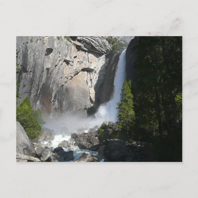 Yosemite Lower Falls vid Lower Yosemite Falls Trai Vykort (Framsida)