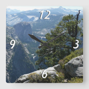 Yosemite Mountain View i Yosemite National Park Fyrkantig Klocka