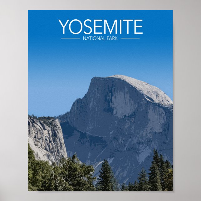Yosemite National, California Park Stylized Travel Poster (Framsidan)