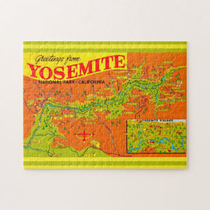 Yosemite National Park 11x14 Karta Pussel