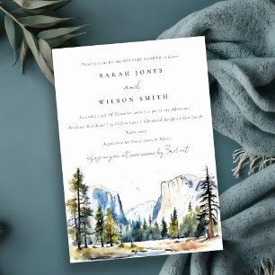 Yosemite National Park Akvarell Bröllopsdusch Inbjudningar