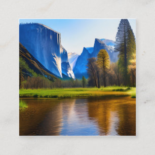 Yosemite National Park är en känd nationalpark Fyrkantigt Visitkort